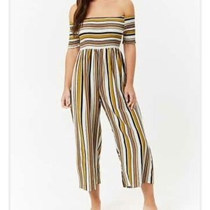 Striped Smocked Jumpsuit